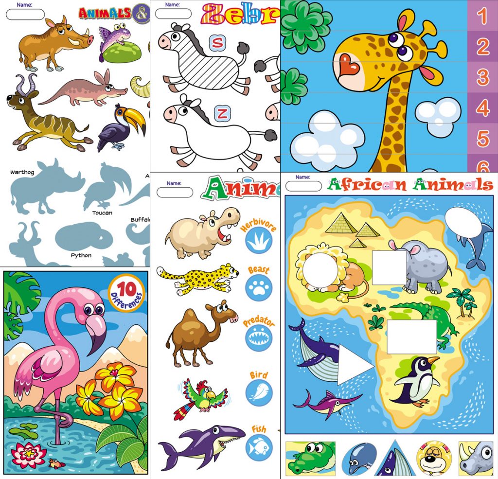 African Animals Worksheets