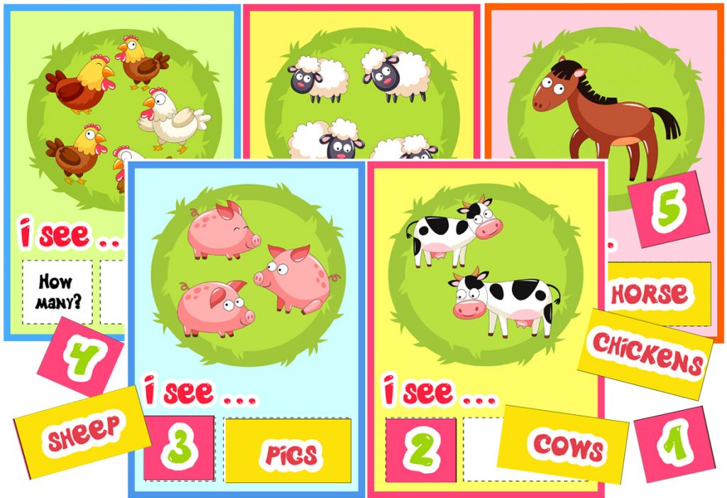 Farm-Themed Counting Up to 5