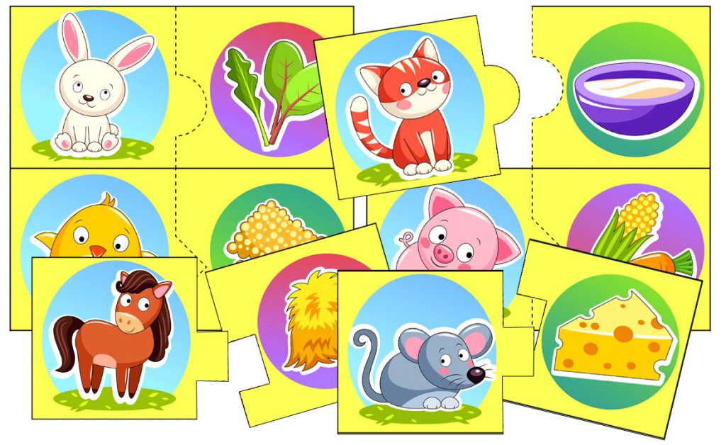 "Who Eats What on the Farm?" Puzzle Matching Activity