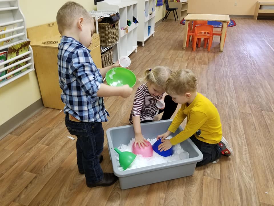 Indoor, "Snow," Sensory Bin for Kids