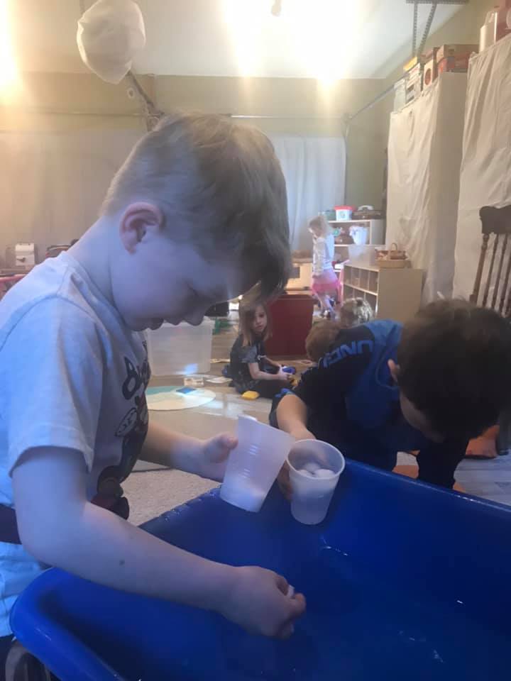 Rain and Cloud Sensory Bin