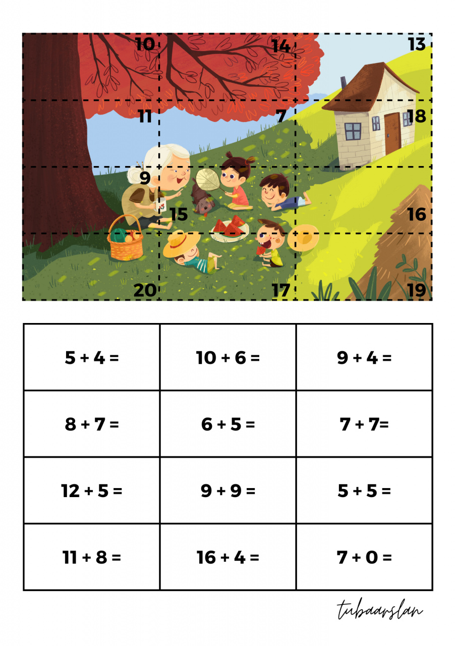 Printable addition and subtraction game