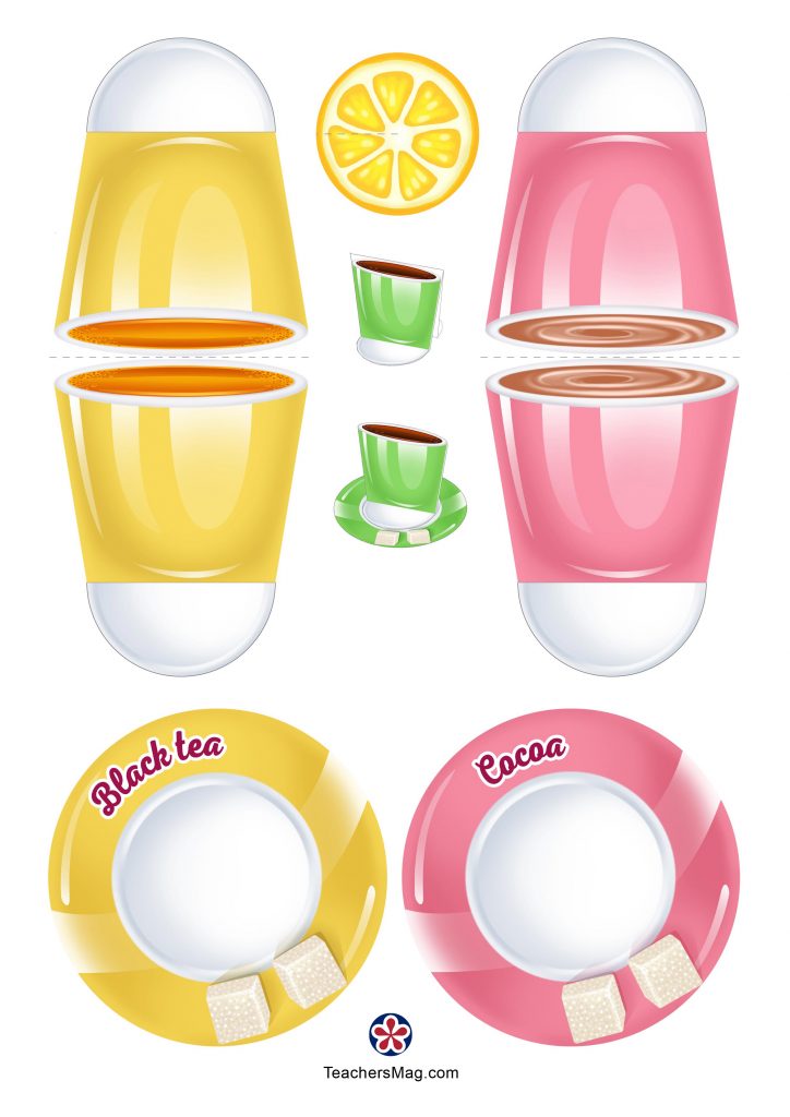 Paper Cup Cut-Outs for Cafe Role-Playing-2. TeachersMag.com