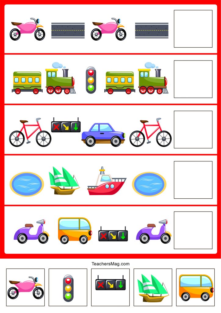 Transportation-Themed Worksheets for Young Kids-2 | TeachersMag.com