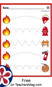 Fire Safety-Themed Tracing Worksheets for Pre-K and Kindergarten Kids ...