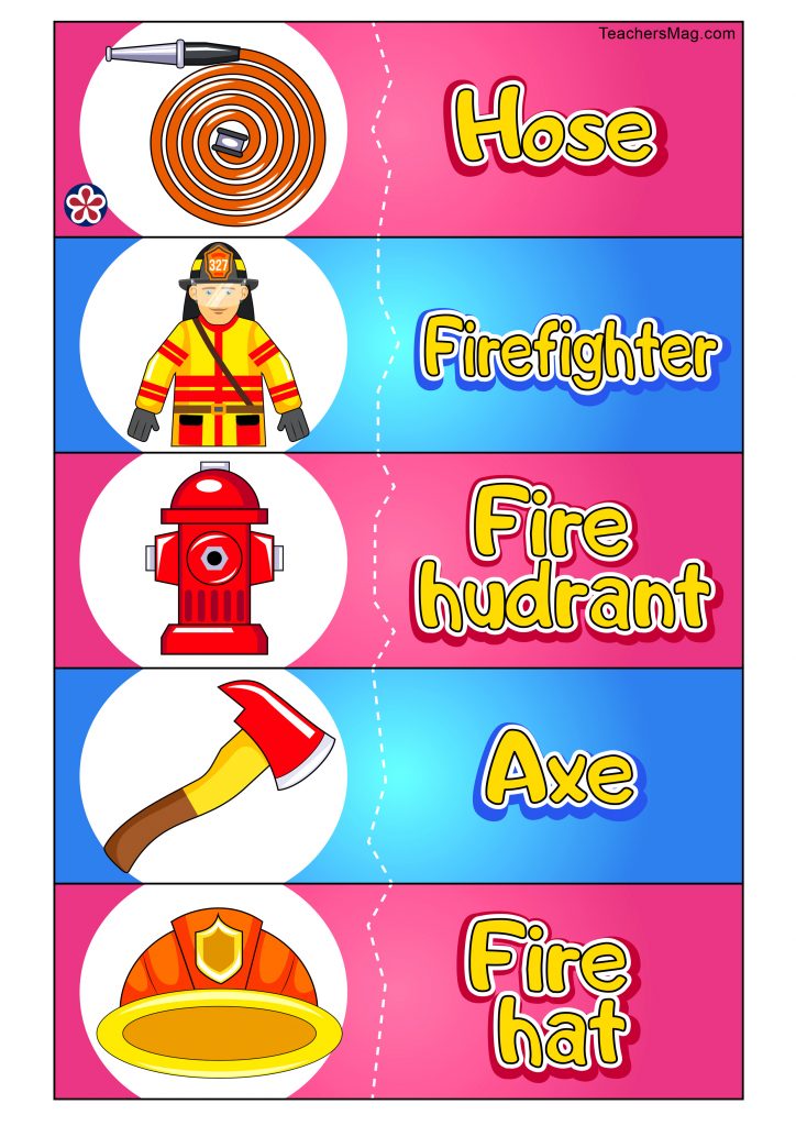 Fire Safety Word-Matching Game for Kids-2. TeachersMag.com