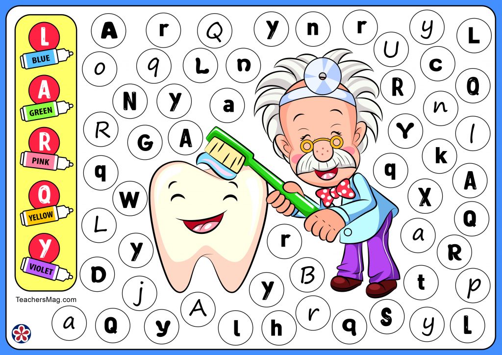 Dental Health-Themed Letter Matching Worksheets for Kids-2. TeachersMag.com